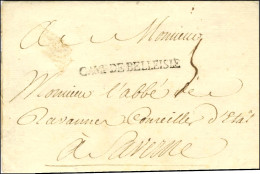 CAMP DE BELLEISLE (4 Au 28 Juin 1735, N°SP8) Sur Lettre Sans Texte Avec Une Mention Manuscrite Au Verso, '' Répondu Le 1 - Army Postmarks (before 1900)