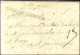 ARM: DE COIGNY (N°SA17) Sur Lettre Avec Texte Non Daté Pour Saint Jean D'Angely. Très Belle Frappe. - TB / SUP. - RR. - Legerstempels (voor 1900)