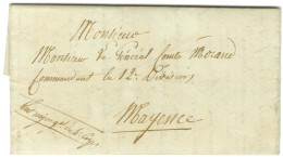 Contreseing De Franchise Manuscrit '' Etat Major Gal Du 4e Corps '' Sur Extrait D'un Ordre De L'Empereur Daté De Mayence - Army Postmarks (before 1900)