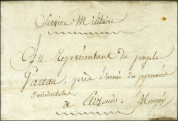 Paraphe Manuscrit Du Général Moncey Sur Lettre Avec Texte Daté Au Quartier Général De Chauvin Dragon Et En-tête Imprimé  - Army Postmarks (before 1900)