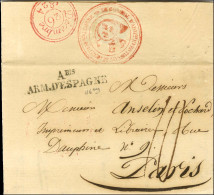 Abis / ARM. D'ESPAGNE Sur Lettre Avec Texte Daté De Saint Sébastien Le 20 Décembre 1824 Pour Paris. Au Verso, Beau Cache - Marques D'armée (avant 1900)