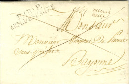 P. (R) P. / ARM. D'ESPAGNE Sur Lettre Avec Texte Daté à Bord De La Gabare La Cauchoise Le 1er Novembre 1826 Pour Bayonne - Army Postmarks (before 1900)