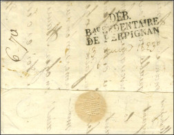 Lettre Avec Texte Daté De Banastron Le 6 Juin 1823 Pour Perpignan. Au Recto, MENTON + Marque Postale D'entrée Encadrée R - Sellos De La Armada (antes De 1900)
