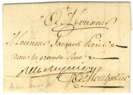 Contreseing De Franchise Manuscrit '' Audun Duverger '' Sur Lettre Avec Texte Daté De Paris Le 17 Janvier 1761 Pour Mont - Civil Frank Covers