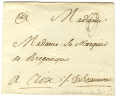 Contreseing De Franchise Manuscrit '' De Beaumont '' (Archevêque De Paris) Sur Enveloppe Sans Texte Datée Au Verso 1777  - Civil Frank Covers