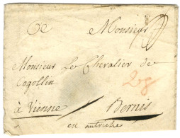 Contreseing De Franchise Manuscrit '' Bernis '' (Cardinal De Bernis, Secrétaire D'Etat Aux Affaires étrangères) Sur Enve - Cartas Civiles En Franquicia