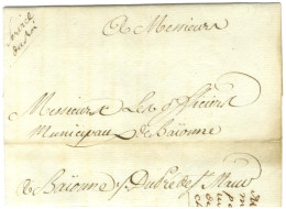 Contreseing De Franchise Manuscrit '' Du Pré De St Maur '' (intendant Des Généralités) Sur Lettre Avec Texte Daté Du 1er - Burgerlijke Brieven Zonder Portkosten