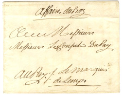 Contreseing De Franchise Manuscrit '' Le Marquis De Lemps '' Sur Enveloppe Sans Texte Pour Le Puy. Au Recto, Mention Man - Burgerlijke Brieven Zonder Portkosten