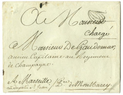 Contreseing De Franchise Manuscrit '' Pce De Montbarrey '' (Prince De Montbarrey, Secrétaire D'état à La Guerre) Sur Env - Civil Frank Covers