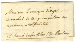 Contreseing De Franchise Manuscrit '' De Paulmy '' (secrétaire D'état à La Guerre) Sur Lettre Avec Très Bon Texte Daté D - Lettres Civiles En Franchise