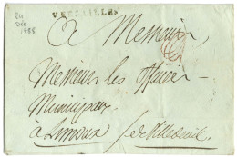 Contreseing De Franchise Manuscrit '' De Villedeuil '' Sur Enveloppe Sans Texte De Versailles Pour Limoux. - TB. - Cartas Civiles En Franquicia