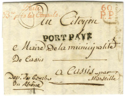 Postes / Bau Près Les Consuls + 60 / P.P. Rouge Sur Lettre Avec Texte Daté De Paris Le 29 Brumaire An 11. - TB / SUP. - Cartas Civiles En Franquicia