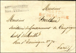 GOUVERNEMENT / DES TUILERIES + POSTES / Bau DE LA COUR Sur Lettre Avec Texte Et En-tête Château Des Tuileries Daté Du 4  - Civil Frank Covers