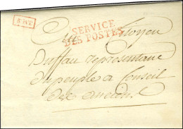 SERVICE / DES POSTES Rouge (S N° 8843) + ART Encadré (S N° 8860) Sur Lettre Avec Texte Daté De Paris Le 13 Messidor An 6 - Lettres Civiles En Franchise