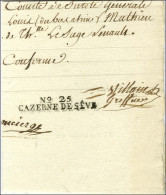 N° 25 / CAZERNE DE SEVE (S N° 9694b) + Cachet De Cire (S N° 9697) Sur Document Daté Du 14 Vendémiaire An 3 Signé Du Conc - 1701-1800: Precursors XVIII