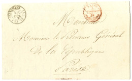 Càd (2) VERSAILLES (2) 72 3 SEPT. 48 Sur Lettre Avec Texte D'un Prisonnier à La Maison D'arrêt De Versailles Pour Paris. - 1801-1848: Precursors XIX