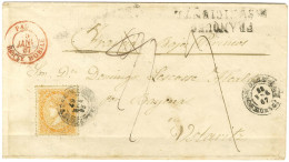 Lettre Insuffisamment Affranchie D'Espagne Pour Ustaritz. Au Recto, Càd Rouge PAU / BOITE MOBILE. 1867. - TB. - R. - Other & Unclassified