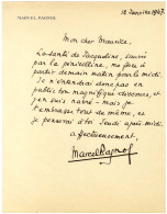 PAGNOL Marcel (1895-1974), écrivain Et Cinéaste, De L'Académie Française. - Other & Unclassified