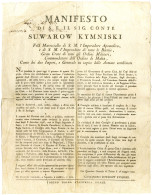 [SOUVOROV Alexandre Vassilievich (1729-1800), Général Russe]. - Sonstige & Ohne Zuordnung