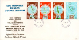 NOUVELLE HEBRIDES FDC 9 VALEURS DE LA SERIE COURANTE - FDC