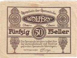 Autriche, Wolfern, 50 Heller, Eglise, 1920, 1920-10-31, TTB, Mehl:FS 1248 - Oesterreich