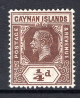 Cayman Islands 1912-20 KGV - Wmk. Mult. Crown CA - ¼d Brown HM (SG 40) - Cayman Islands