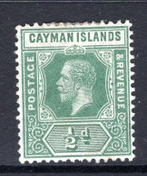 Cayman Islands 1912-20 KGV - Wmk. Mult. Crown CA - ½d Green HM (SG 41) - Cayman Islands