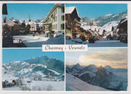 Charmey- Vounetz En Hiver, Village Et Vue Vers Les Dents Vertes - Charmey