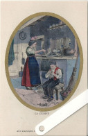 Illustrateur Kauffmann,  Les  Petits Alsaciens,  La Cuisine - Kauffmann, Paul