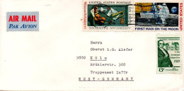 USA ETATS UNIS AFFRANCHISSEMENT COMPOSE SUR LETTRE POUR L'ALLEMAGNE 1969 - Covers & Documents