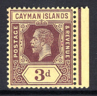 Cayman Islands 1912-20 KGV - Wmk. Mult. Crown CA - 3d Purple On Yellow - White Back HM (SG 45) - Cayman Islands