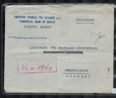 Commercial Bank Of Greece Company Letter Cover Posted Registered 1955 To Germany B200115* - Covers & Documents