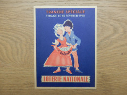 DOCUMENT PUBLICITAIRE LOTERIE NATIONALE SAINT-VALENTIN 14 FEVRIER 1958 - Biglietti Della Lotteria