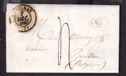 DDFF 514 - Lettre Précurseur De France CARIGNAN 1847 - Marque D'entrée Belge FRANCE PAR BOUILLON - Officinas De Paso