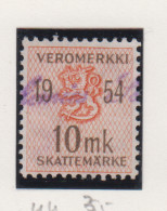 Finland Fiskale Zegel Cat. Barefoot Veromerkki/Income Tax 44  Jaar 1954 - Fiscali
