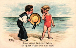 Junge Und Mädchen Am Strand, Sign. Arthur Thiele, Verlag  L & P Nr. 1905 - Thiele, Arthur