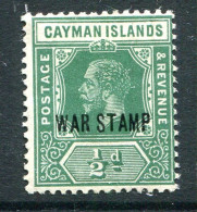 Cayman Islands 1919-20 KGV - WAR TAX - ½d Green HM (SG 57) - Cayman Islands