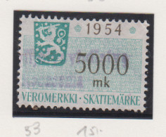 Finland Fiskale Zegel Cat. Barefoot Veromerkki/Income Tax 53    Jaar 1954 - Revenue Stamps