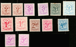 Belgique Chiffre Sur Lion Héraldique 1957-60, 1970, 1974 : Liste COB Ci-dessous - 1951-1975 Heraldischer Löwe (Lion Héraldique)