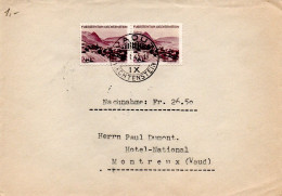 LIECHENSTEIN AFFRANCHISSEMENT COMPOSE SUR LETTRE POUR LA SUISSE 1945 - Lettres & Documents