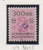 Finland Fiskale Zegel Cat. Barefoot Veromerkki/Income Tax 49    Jaar 1955 - Revenue Stamps