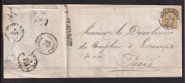 DDFF 522 - Lettre TP 32 WALCOURT 1880 Vers LILLE - Marque D'échange Belge FRANCE CHARLEROI - Doorgangstempels