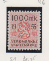 Finland Fiskale Zegel Cat. Barefoot Veromerkki/Income Tax 51    Jaar 1955 - Revenue Stamps