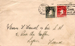 IRLANDE AFFRANCHISSEMENT COMPOSE SUR LETTRE POUR LA FRANCE 1937 - Cartas & Documentos