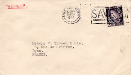 IRLANDE SEUL SUR LETTRE AVION POUR LA FRANCE 1947 - Covers & Documents