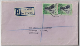 South Africa 1957 Registered Cover With Label Sent From Vaalwater To Nylstroom 2 Stamp Elephant 4d - Covers & Documents