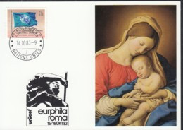 UNO GENF  UNICEF-Kunstkarte, G. B. Salvi, Maria Mit Kind, Zur EURPHILA Rom 14.10.1983 - Storia Postale