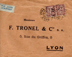 IRLANDE AFFRANCHISSEMENT COMPOSE SUR LETTRE AVION POUR LA FRANCE 1946 - Lettres & Documents