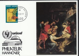 UNO WIEN  UNICEF-Kunstkarte, P. P. Rubens, Zur PHILATELIA '82, Hannover 12.11.1982 - Brieven En Documenten