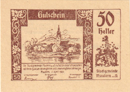 Autriche, Mautern, 50 Heller, Paysage, 1920, 1920-12-31, SPL, Mehl:FS 600IIb2x - Oesterreich